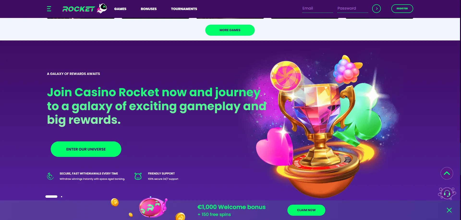 Casino Rocket mobile casino — play pokies on smartphone and tablet