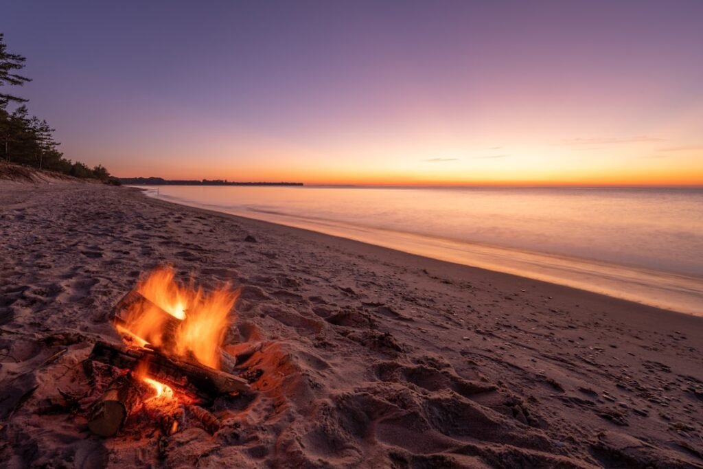 Photo Beach bonfire