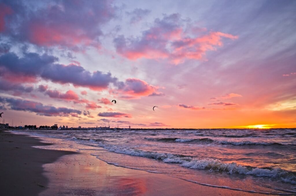 Photo beach sunset